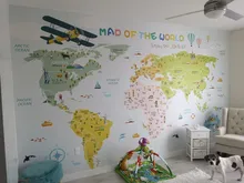 Custom Wallpaper Murals Background World-Map Bedroom Beibehang Living-Room Cartoon 3d