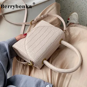 

Berrybenka Stone Pattern PU Leather Crossbody Bags For Women 2020 Luxury Quality Shoulder Simple Bag Lady Handbags Totes