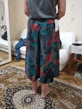 Women Pants Loose Bohemian High-Waist Wide Calf-Length Plus-Size Summer