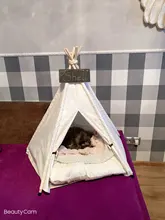 Cat Bed House Teepee Cushion Pet-Tent Puppy Available Outdoor Portable For Dog with Thick