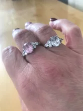 Anillo de boda ovalado de circonia cúbica para mujer, joyería 925 anillos de plata esterlina, luz rosa, blanca, azul champán