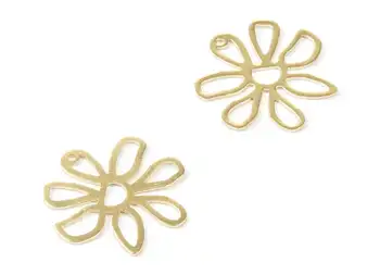 

Brass Flower Charms - Flower Shaped Raw Brass Pendant - Earring Findings - Jewelry Supplies - 6Pcs/Lot - 25.34x25.3x1mm - PP2042