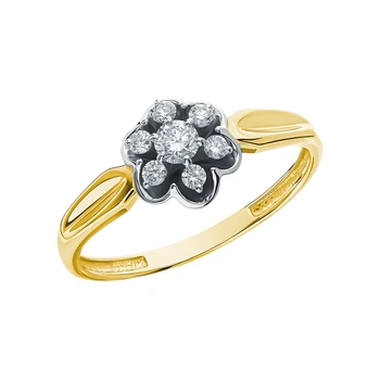 

Gold ring with diamonds sunlight sample 585