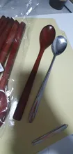 Cuchara de madera para sopa, utensilio de cocina de estilo japonés, 6 piezas, para mezclar batir y cocinar