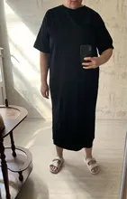 Casual Dress Short-Sleeve Maxi Befree Black Plus-Size Cotton Women Ladies Xxxl 4xl 5xl