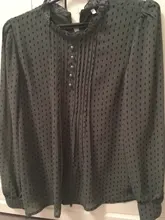 Pluse tamaño Blusa de gasa de manga larga de las mujeres Top con volantes señoras punto elegante camisas para mujer ropa Casual Blusas Mujer Blusas