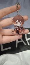 Genshin-Llavero de 11 estilos, Base de acrílico, regalo para seguidores, Genshin Impact Zhongli Diluc Venti Paimon