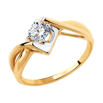 

Sokolov ring in Gold with cubic zirconia, fashion jewelry, gold, 585, women's male