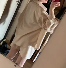 Msfancy-Conjunto de dos piezas de verano para Mujer, conjunto de pantalones cortos de 2021 algodón, camisa holgada Vintage Bohemia, pantalones cortos de cintura alta