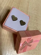 Martick-pendientes de corazón de color dorado para mujer, aretes de tuerca de corazón de color oro rosa con letras en inglés, joyería fina, regalo E161