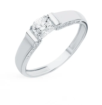 

Silver ring with cubic zirconia sunlight sample 925