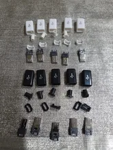 Conector macho de 5 pines para soldadura, Micro USB, cargador 5P, toma de carga trasera 4 en 1, blanco y negro, 10 Uds.