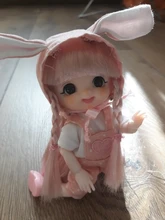 Muñeca BJD de 16cm con hoyuelos y sonrisa, 13 muñecas articuladas móviles, bonita cara redonda, BJD juguete, vestido de niña pequeña, juguete de maquillaje para niñas, muñecas de regalo