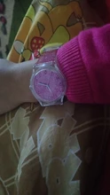 Reloj de moda para niños, cronógrafo con correa de plástico transparente con brillo, gran oferta