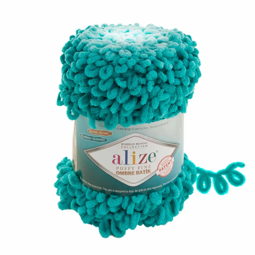 Alize Puffy Fine OMBRE Batik LOOPY Yarn 100/% Micropolyester Soft Hand Knitting