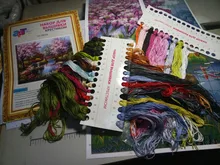 Tree-Landscape-Kits Embroidery Needlework-Sets Cross-Stitch Canvas HUACAN 14CT 40x50cm