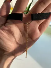 XIYANIKE-gargantilla de terciopelo negro para mujer, collar con cadena dorada, gargantilla de barra para mujer, collar para mujer, Gargantilla ras du cou N664