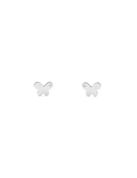 

Earrings white gold Baby or girl Butterfly with Zircon (9kts)