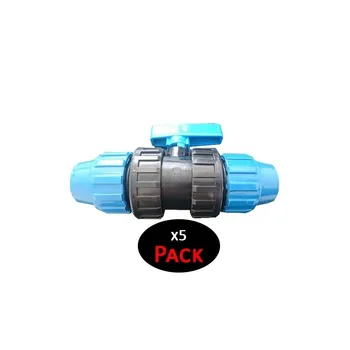 

Way valve PVC fitting. 32mm link polythylene (Pack 5 Units) | Allows joining two polythylene pipes directly.