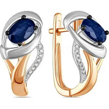 

Lucas gold earrings with sapphires and diamonds in red gold