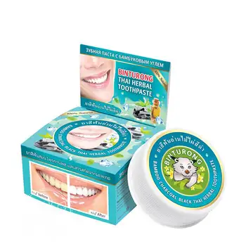 

Tooth paste binturong bamboo charcoal black Thai herbal toothpaste