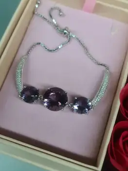 

925 sterling silver bracelet with clover with enamel