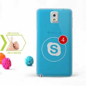 

Personalized Custom Samsung Galaxy Note 3 Slim Clear Silicone Phone Cover (Skype-1)