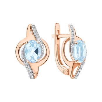 

Gold earrings with Topaz and cubic zirconia sunlight sample 585