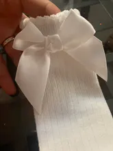 Calcetines de algodón suave para niños pequeños, pajarita grande chicas hasta la rodilla, largo, encaje, ropa de bebé, venta al por mayor