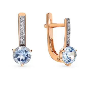 

Gold earrings with Topaz and cubic zirconia sunlight sample 585