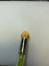 1 pincel de decoración de uñas con degradado, bolígrafo de dibujo de pintura con 4 cabezales de esponja de repuesto, herramienta de manicura con mango de diamante de imitación de doble extremo NB14 #