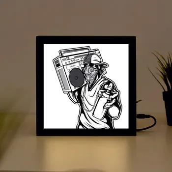 

Skull Paint handcrafted Wooden Light Box Sign for Home, Restaurant, Coffee Shop Business Signage