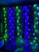 Curtain Garland Fairy-String-Light Led Net Mesh Window Christmas Wedding Party 2x2m 3x2m