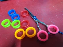 10 piezas tijeras de pelo anillo de dedo de silicona corte de pelo tijera anillo salón peluquería accesorios