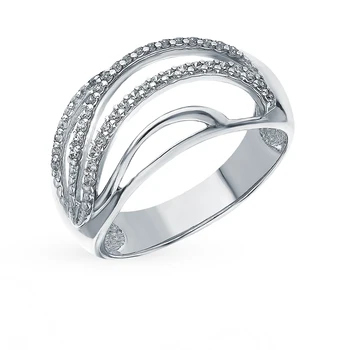 

Silver ring with cubic zirconia sunlight sample 925 test