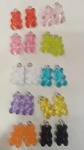 50 Uds cristal caramelos oso colgante encantos para collar pulsera pendientes joyería hallazgos para hacer bricolaje osos regalo de Navidad 11*22mm