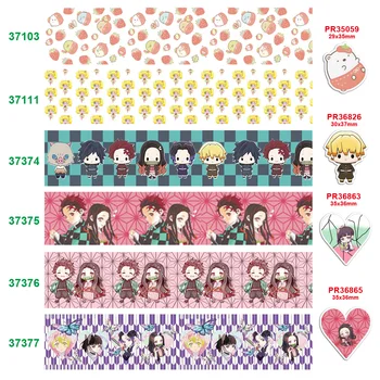 

Free shipping 50 yard per size cartoon ribbon printed grosgrain ribbon 37103