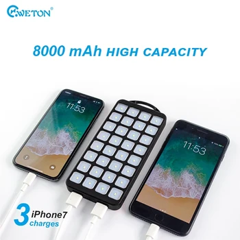 

8000mAh Portable Solar Power Bank 32 LED Power Bank Lantern Power Bank Battery Pack Torch Outdoor charging For Mobile phones