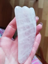 Masajeador de piedra Natural de cuarzo rosa, masajeador para terapia Facial y cuello, masajeador para tratamiento de salud, cuello cuerpo, gua sha