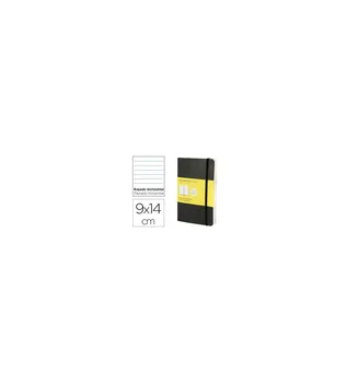 

MOLESKINE notebook cover hard HORIZONTAL striped 192 sheets black COLOR closure with rubber 90X140 MM