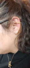 17KM-pendientes de borlas con Clip para mujer, aretes de línea larga dorados, Circonia cúbica, Cruz en la oreja, Clip, regalo de joyería 2021