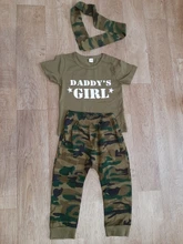 Conjunto de verano para recién nacida, ropa para beba, camiseta de mangas cortas Daddy is my Hero + pantalones + cinta para la cabeza