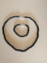 Mujeres negro Natural joyas de perlas de agua dulce, plata esterlina 925 y pulsera, 9-10mm joyería Árbol de la vida, hebilla
