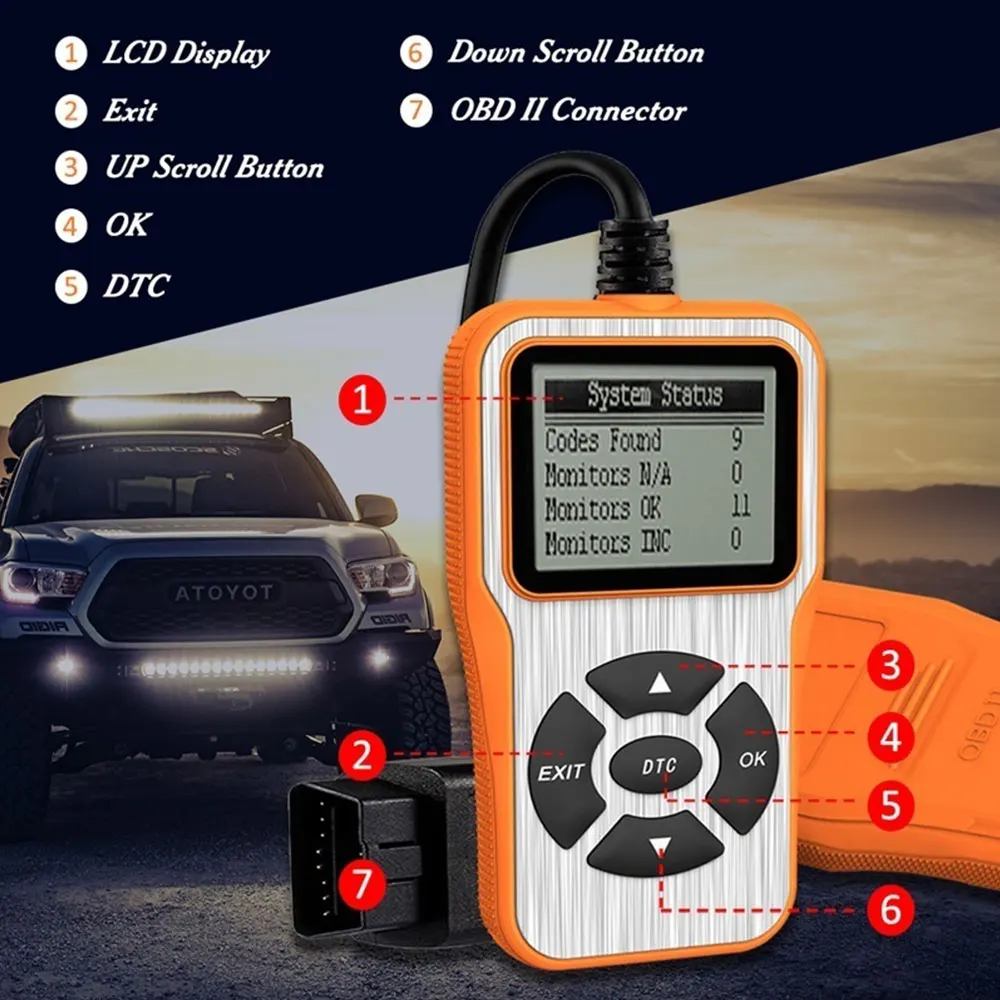 £15.67 V100 Obd2 Auto Scanner Handheld Multi Functional Durable Portable 6 Language