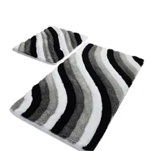 Коврики для ванной нескользящие Противоскользящие коврики Нескользящие противоскользящие красочные серые 2'Li набор 60X100 см-50X60 см