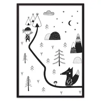 

Poster in the frame of the fox hunting