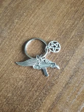 Supernatural Keychain Ring Sun-Pendant Movie Metal Unisex Dean Pentagram