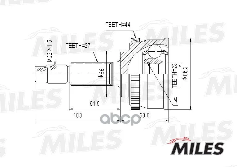 Шрус Nissan Primera 1.8 97-01 Нар. Miles Ga20318 Miles арт. GA20318