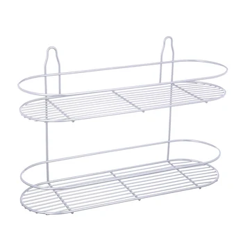 

OVAL DOUBLE SHELF ON SELF-ADHESIVE FASTENERS, FOR BATHROOM FOR TOILET