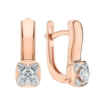 

Gold earrings with diamonds sunlight sample 585